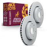 Metrix Premium Chassis Parts - 11.89 inch (302mm) 2 PC Front Coated Vented Disc Brake Rotor Fits 2007-2017 Jeep Wrangler, 2018 Jeep Wrangler JK, Replacement 09.C003.11, Made in Europe